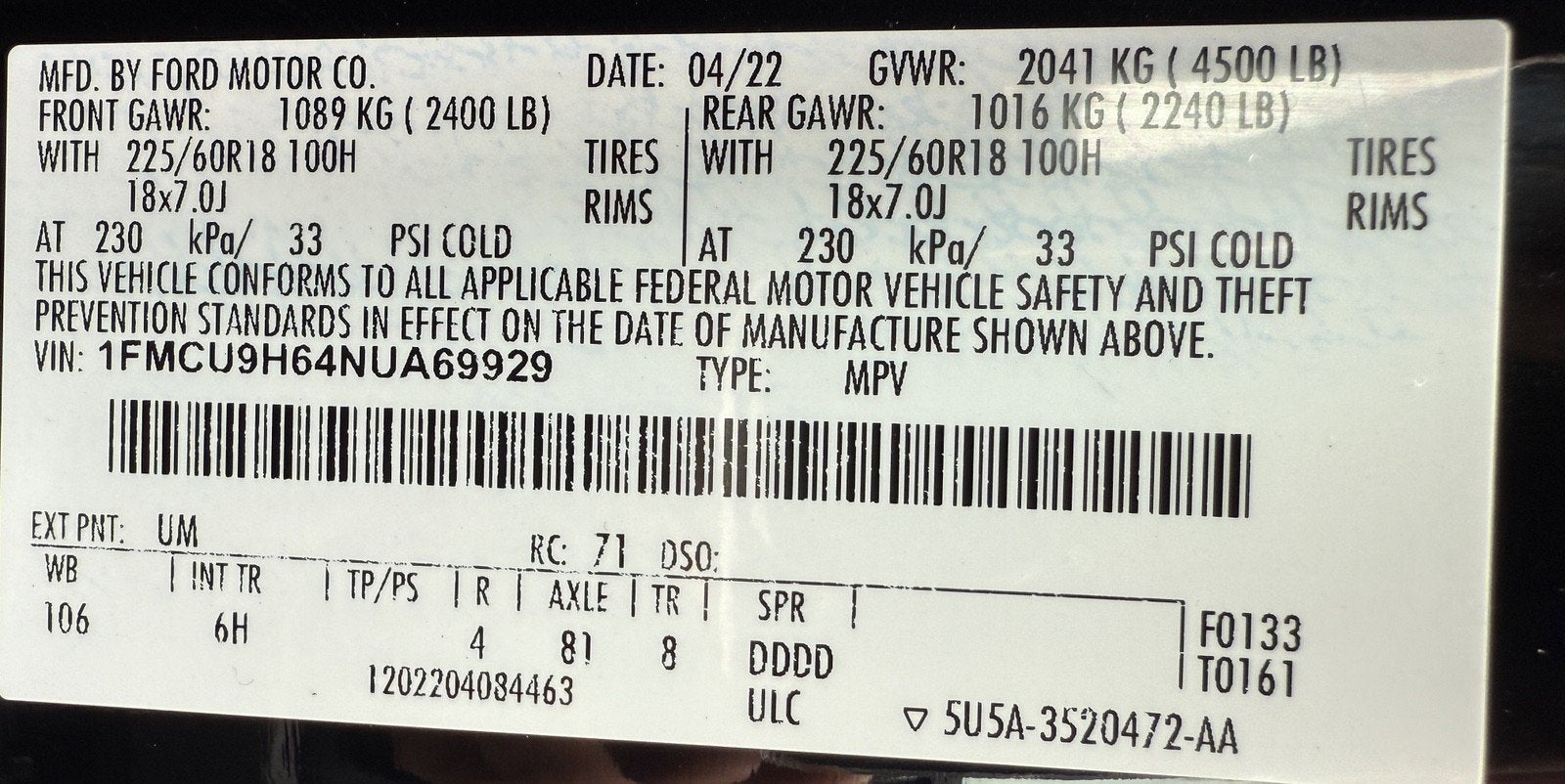 2022 Ford Escape SEL