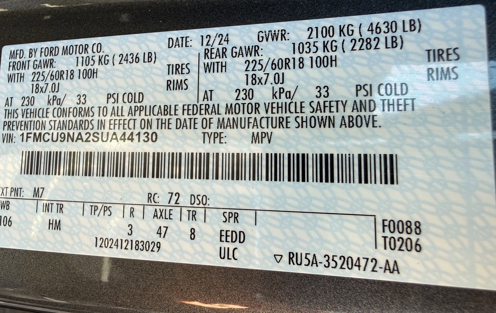 2025 Ford Escape ST-Line Select