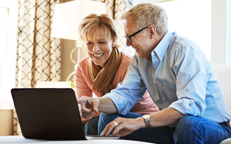 Couple shopping online